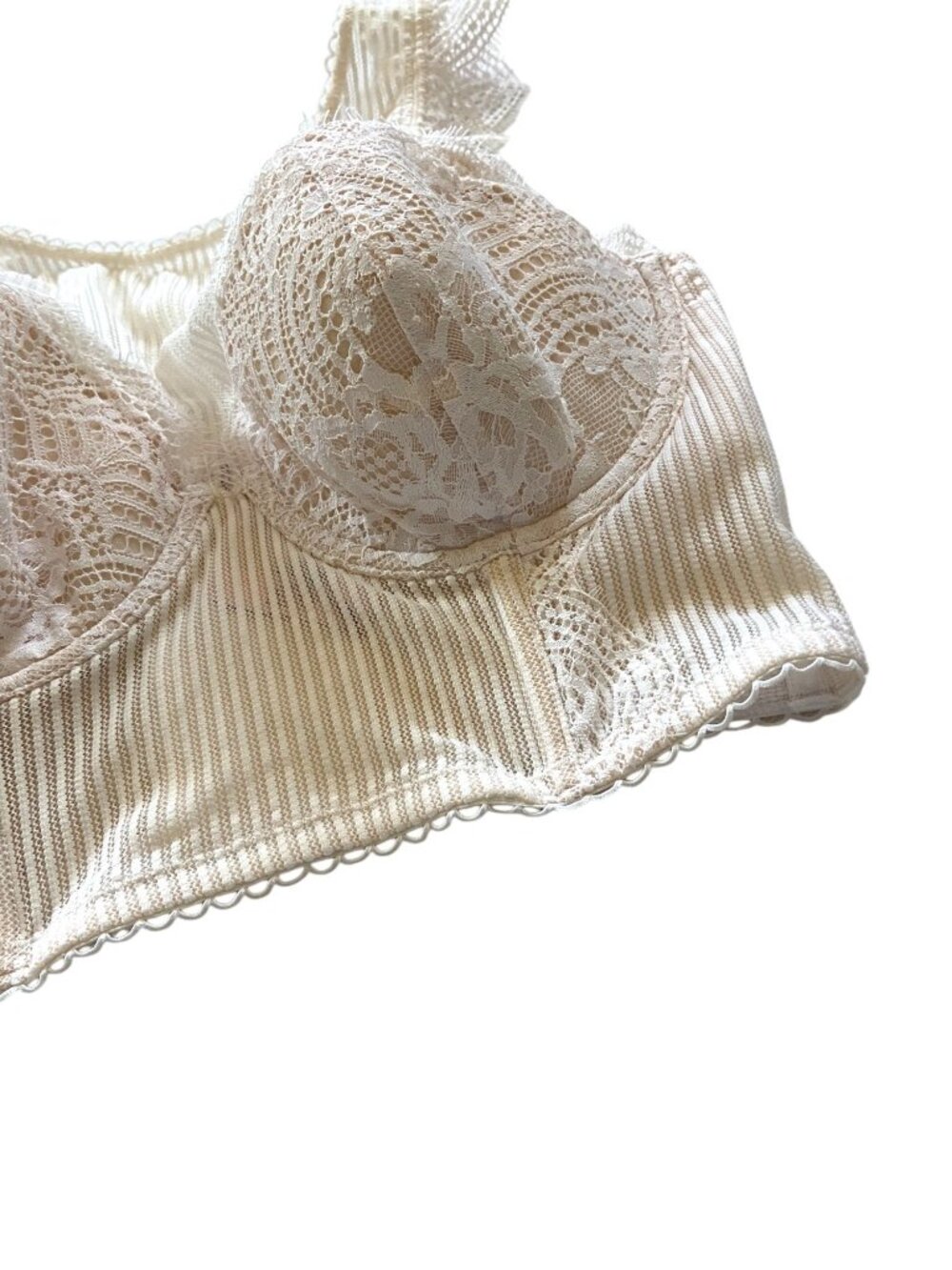Victoria’s Secret Lace Bustier TopCream Size 32DD Coquette Boho Romantic Spring - Picture 8 of 12